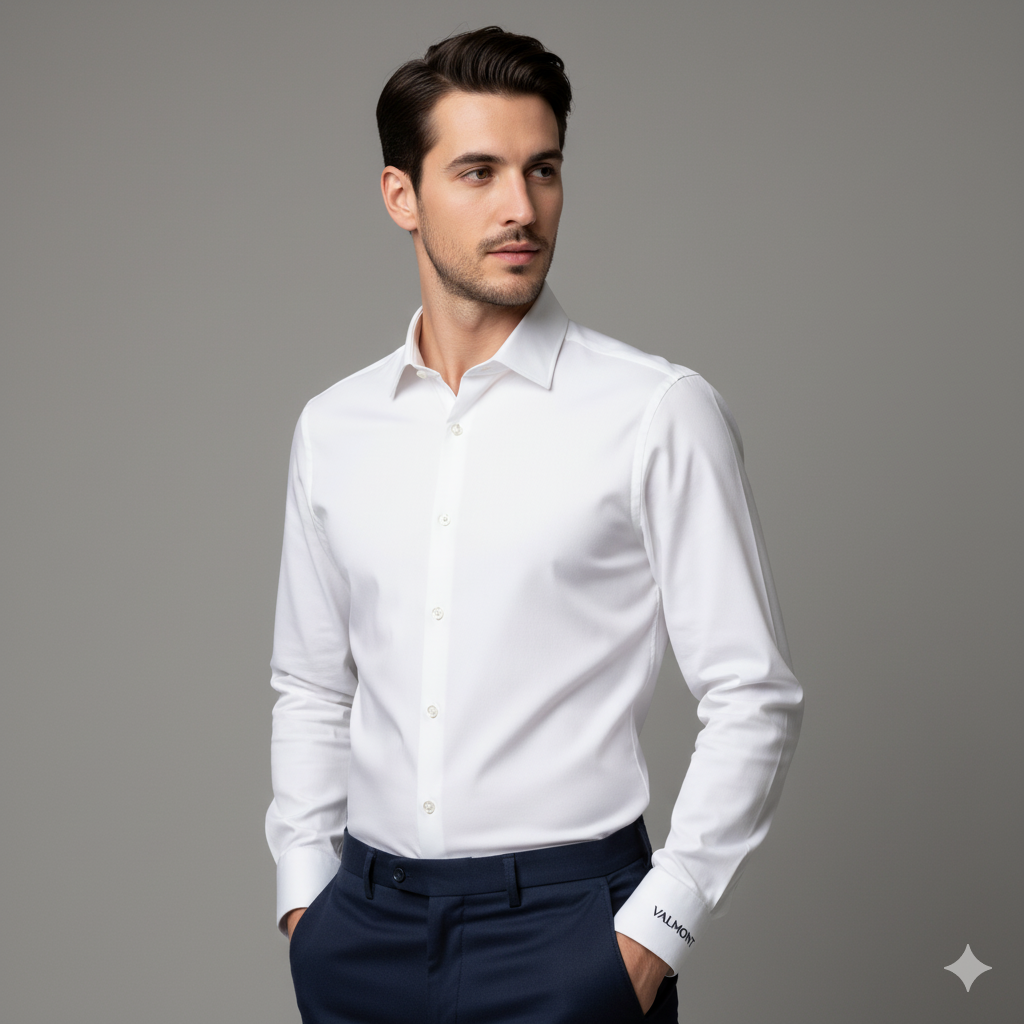 Camisa Valmont - Elegancia Eterna Blanco Puro